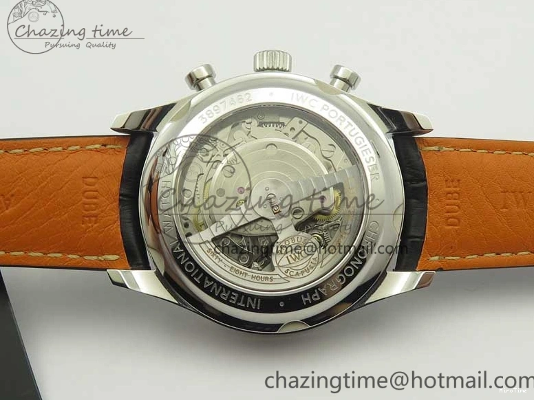 MIROTIME 0516 Portuguese Chrono SS ZF 1:1 Best Edition Gray Dial SS On Black Leather Strap A ZipUp 7215